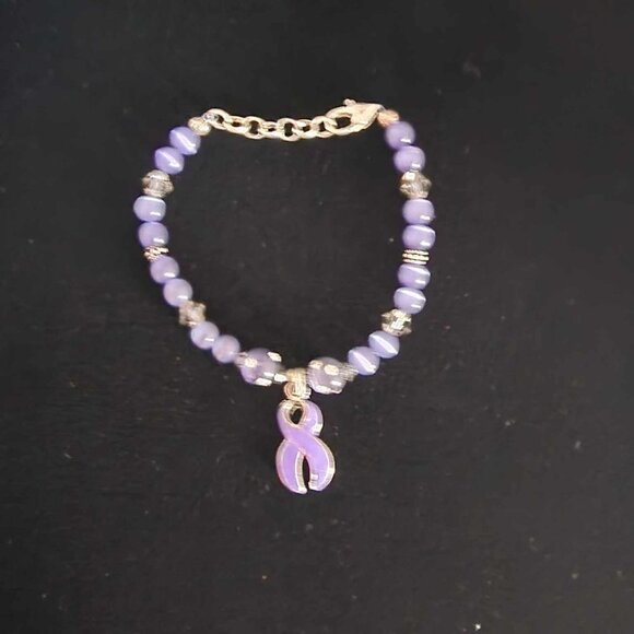 Purple Awareness Ribbon Bracelet #03-2 - Picture 4 of 4